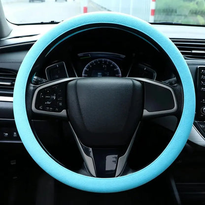 Elastic Silicone Steering Wheel Cover — Black or Blue