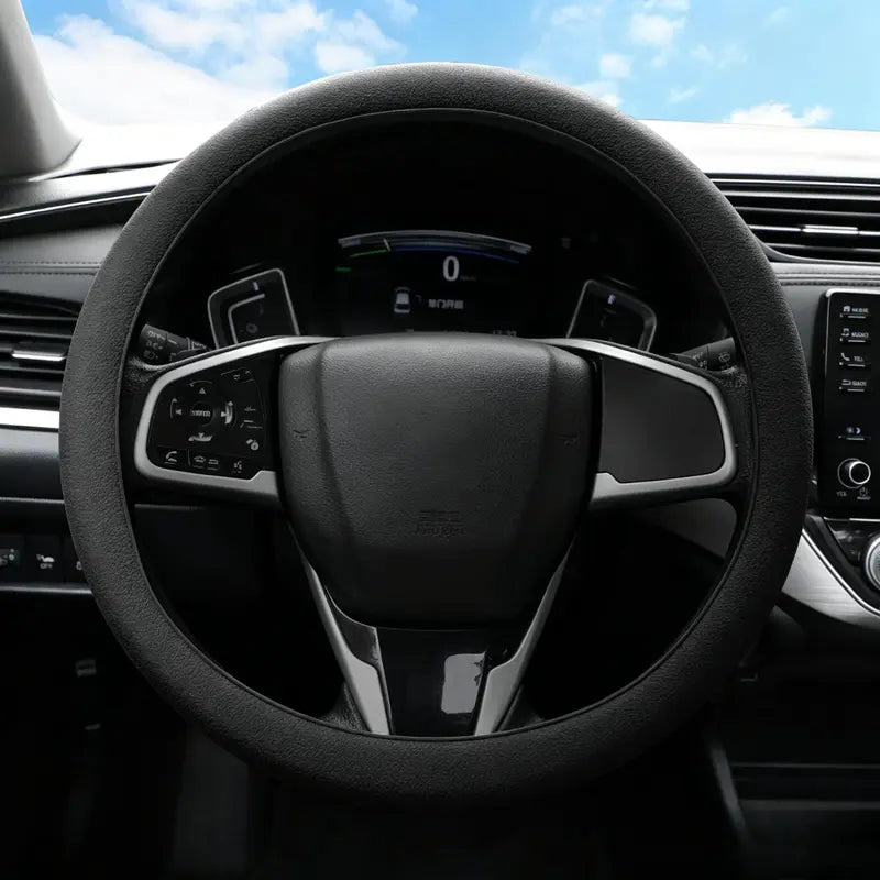 Elastic Silicone Steering Wheel Cover — Black or Blue