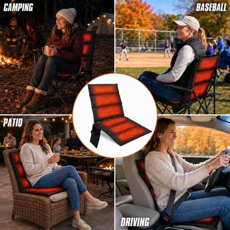 Portable Foldable Heated Seat Cushion - source design and use details
