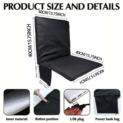 Portable Foldable Heated Seat Cushion - 2 Fold