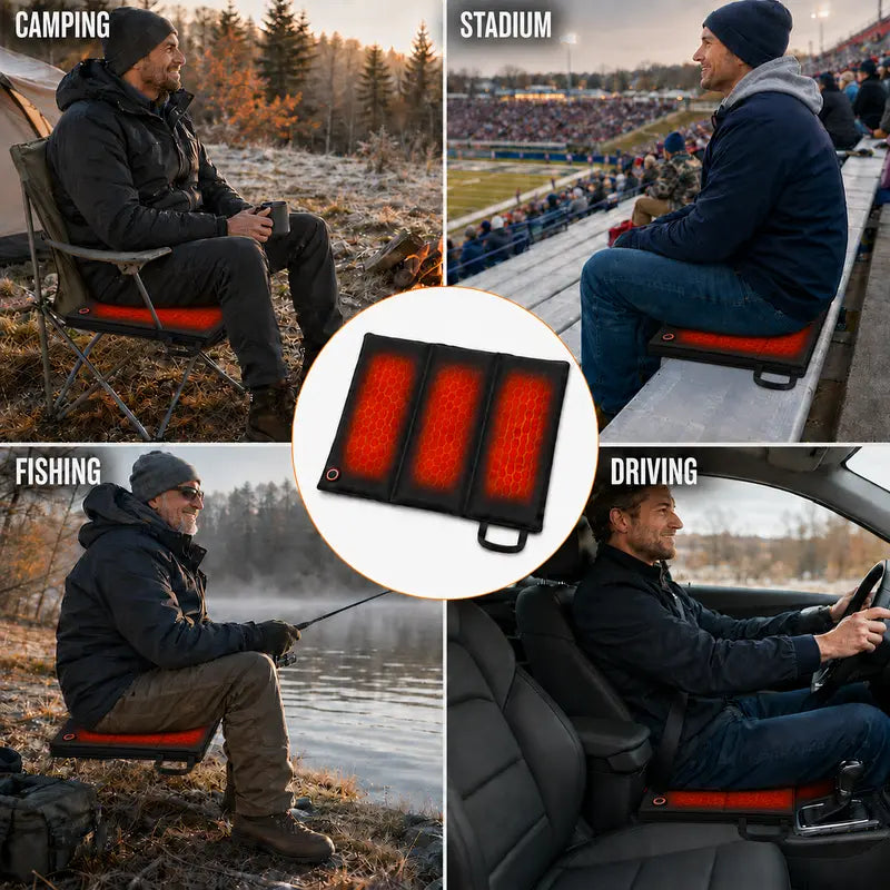 Portable Foldable Heated Seat Cushion - source design and use details