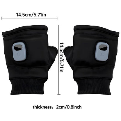 Rechargeable Fingerless Heated Gloves — One Pair - black