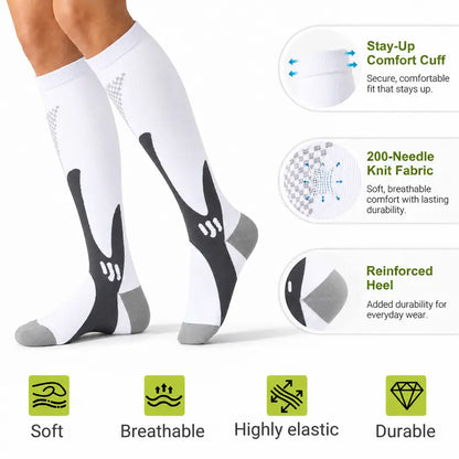 Four-Pair Assorted Knee-High Sports Socks - source design and use details