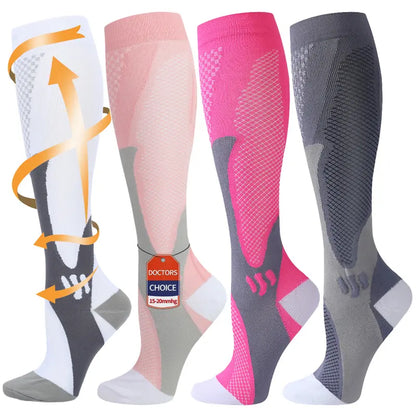 Four-Pair Assorted Knee-High Sports Socks - source design and use details