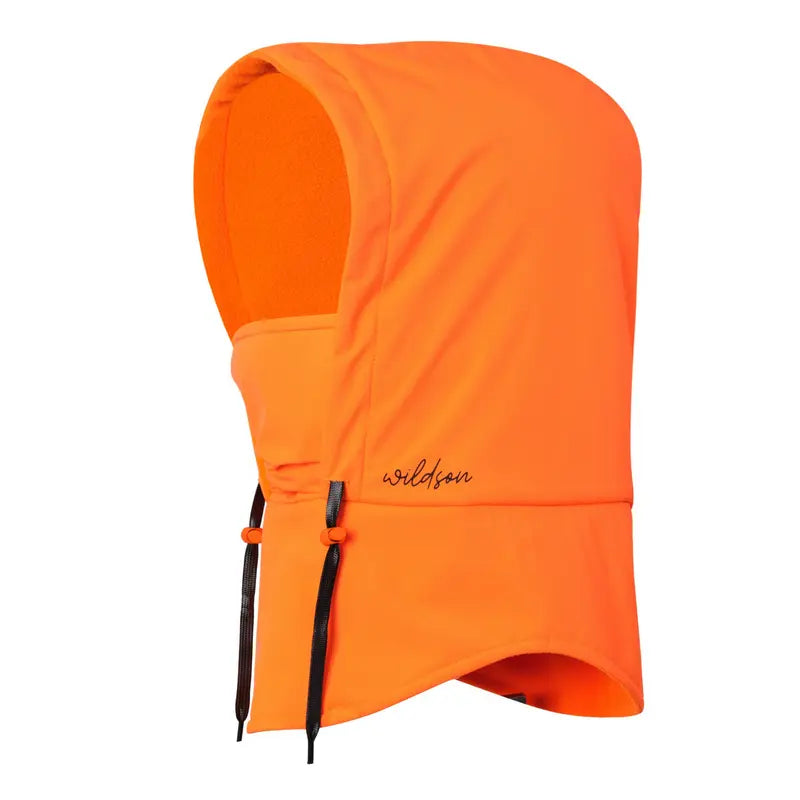Drawcord Winter Hood and Neck Cover — Blaze Orange