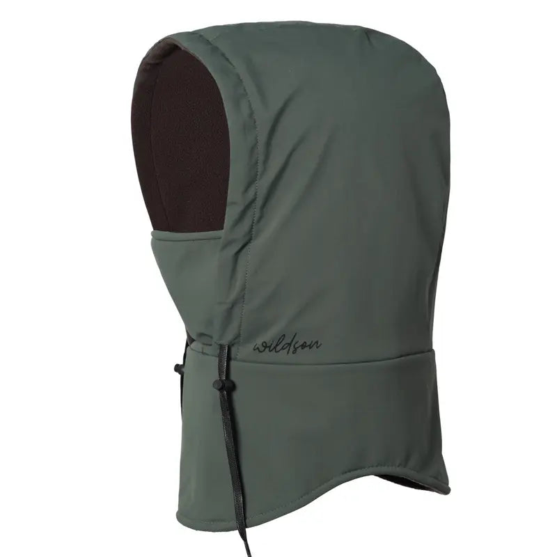 Drawcord Winter Hood and Neck Cover — Pine