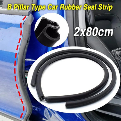 YXCY Rubber B-Pillar Door Seal Strips — 2 Pieces, 1.6 m