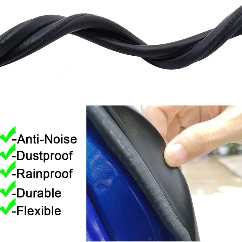 YXCY Rubber B-Pillar Door Seal Strips — 2 Pieces, 1.6 m
