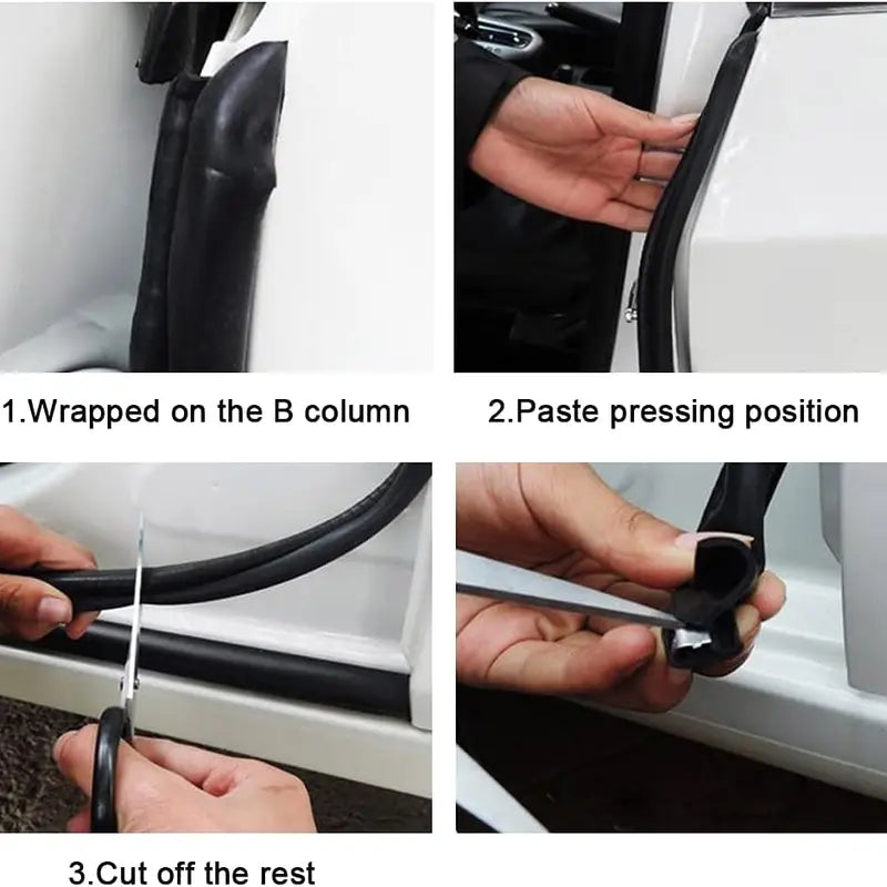 YXCY Rubber B-Pillar Door Seal Strips — 2 Pieces, 1.6 m
