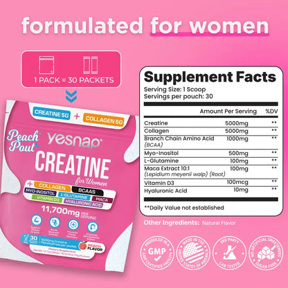 Peach Creatine & Collagen Drink Mix — 30 Packets - original gallery 4