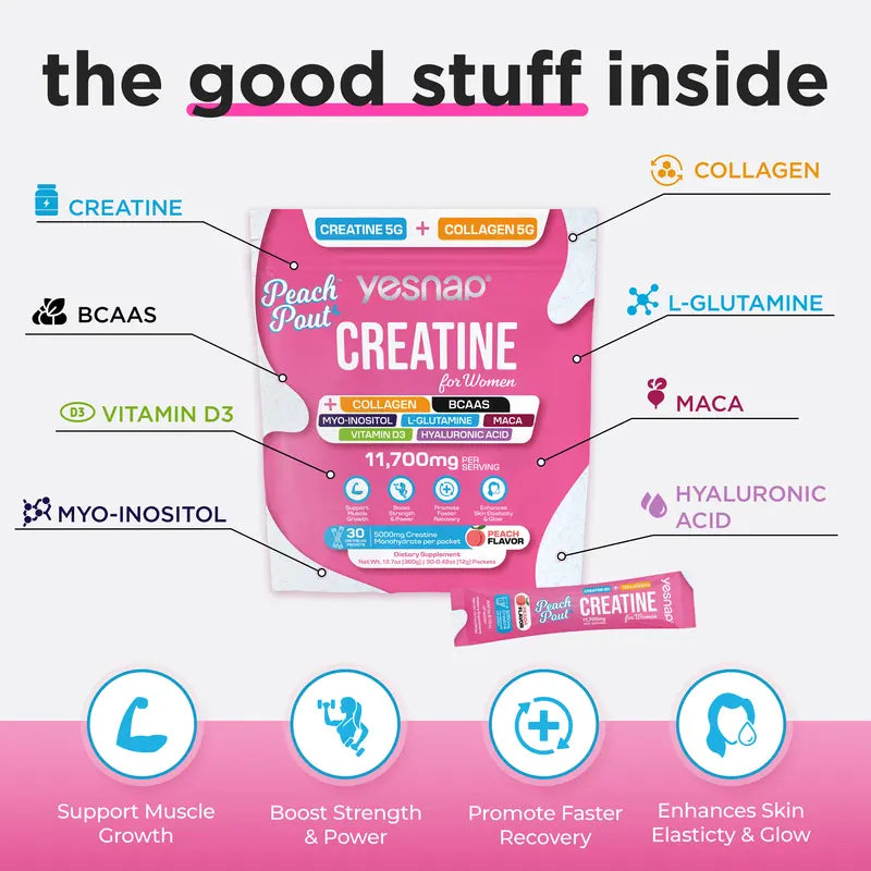Peach Creatine & Collagen Drink Mix — 30 Packets - original gallery 3