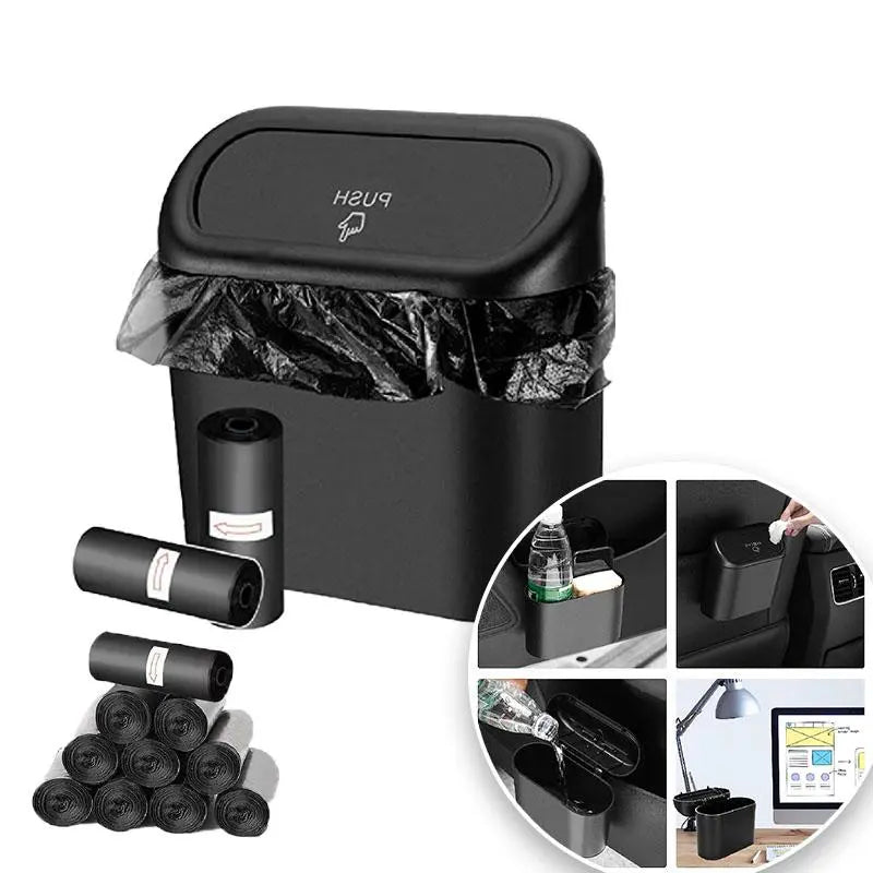 Mini Car Trash Cans with Bin Bags — 2 Cans