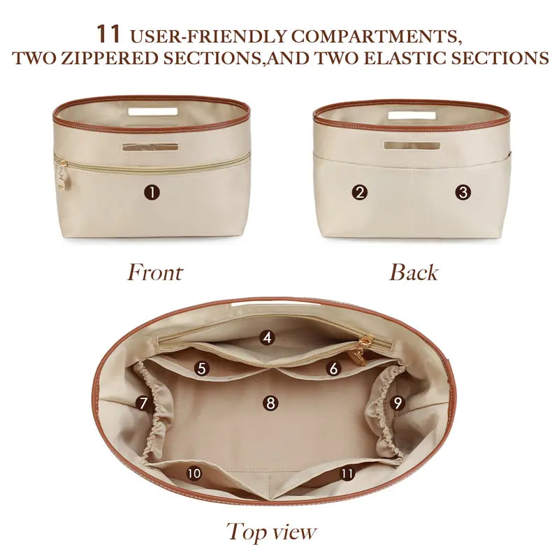 Satin Finish Multi Compartment Bag Organizer — 1