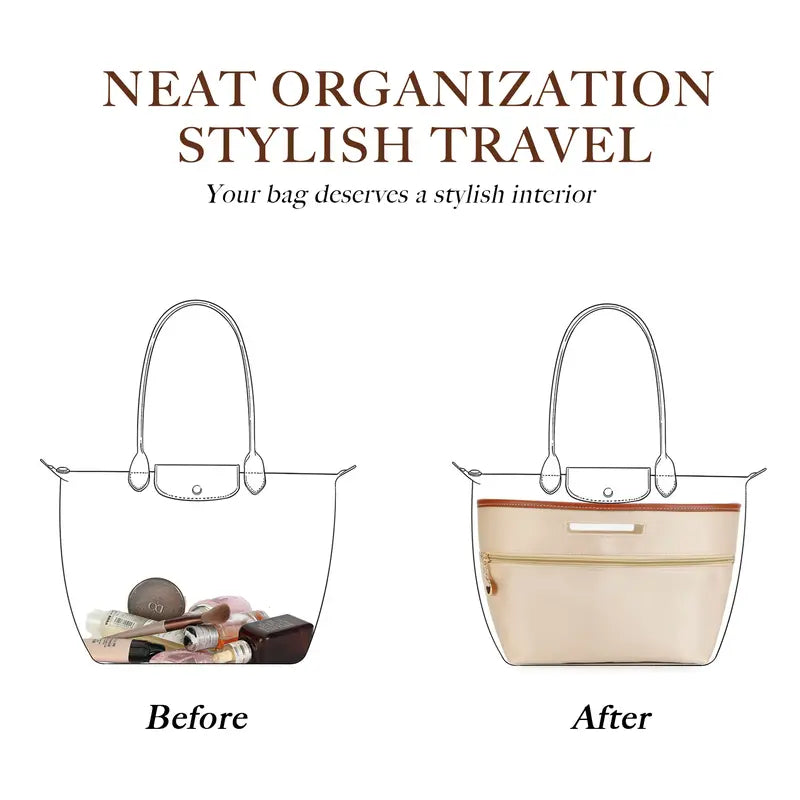 Satin Finish Multi Compartment Bag Organizer — 6