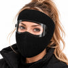 Black Fleece Face Cover and Detachable Goggles