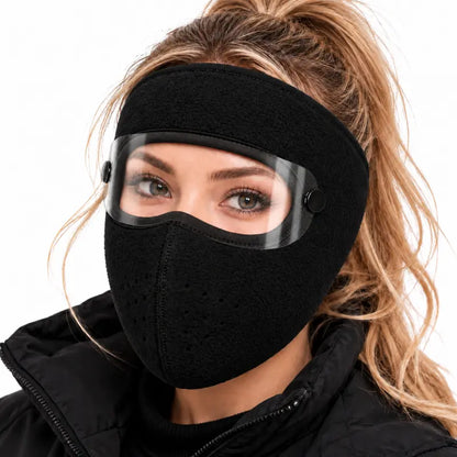 Black Fleece Face Cover and Detachable Goggles - Default