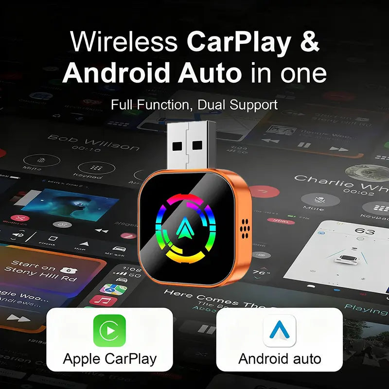 Yurnlv Wired-to-Wireless CarPlay and Android Adapter