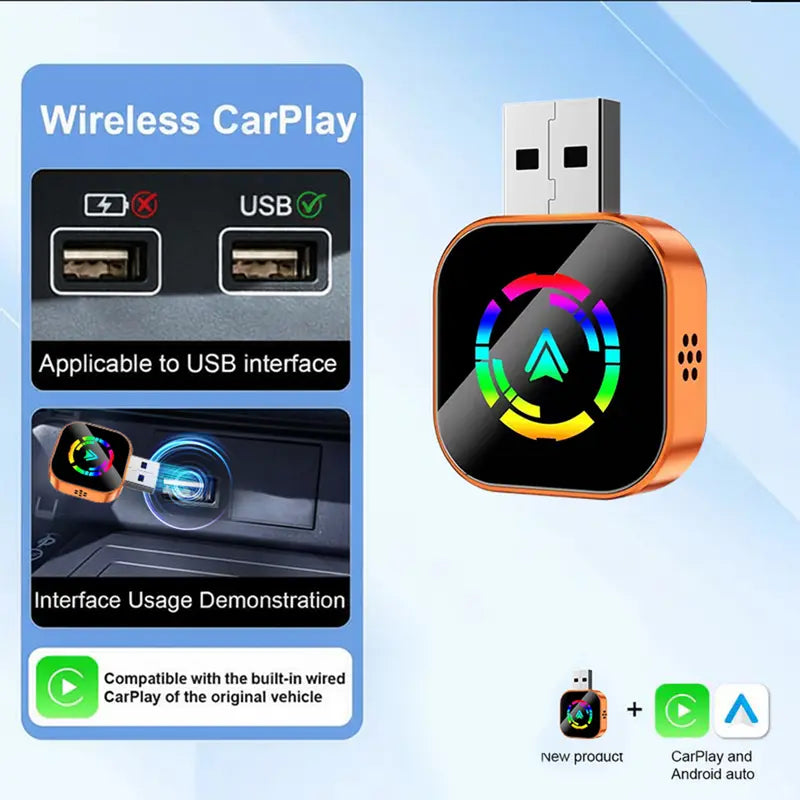 Yurnlv Wired-to-Wireless CarPlay and Android Adapter