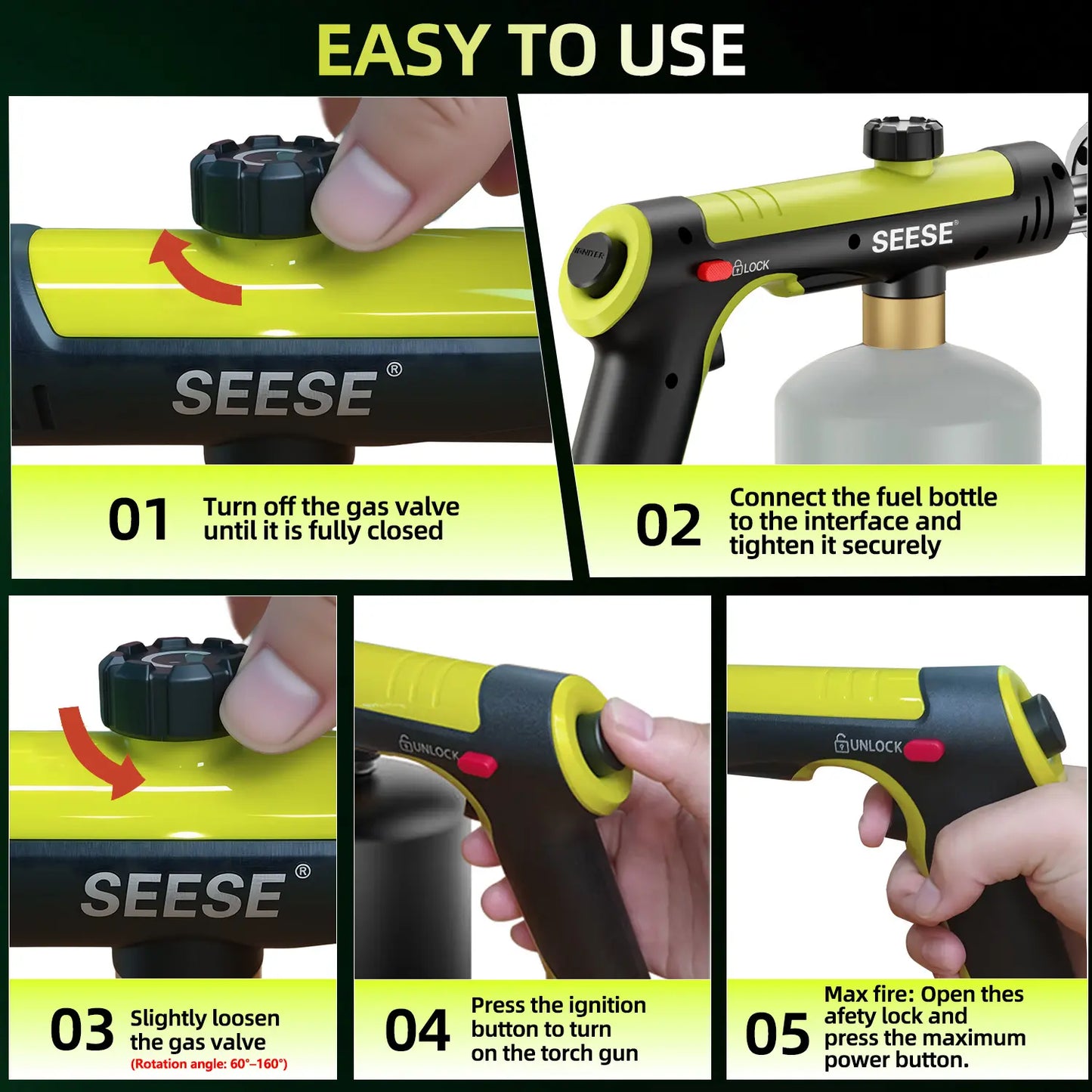 SEESE Powerful Propane Torch